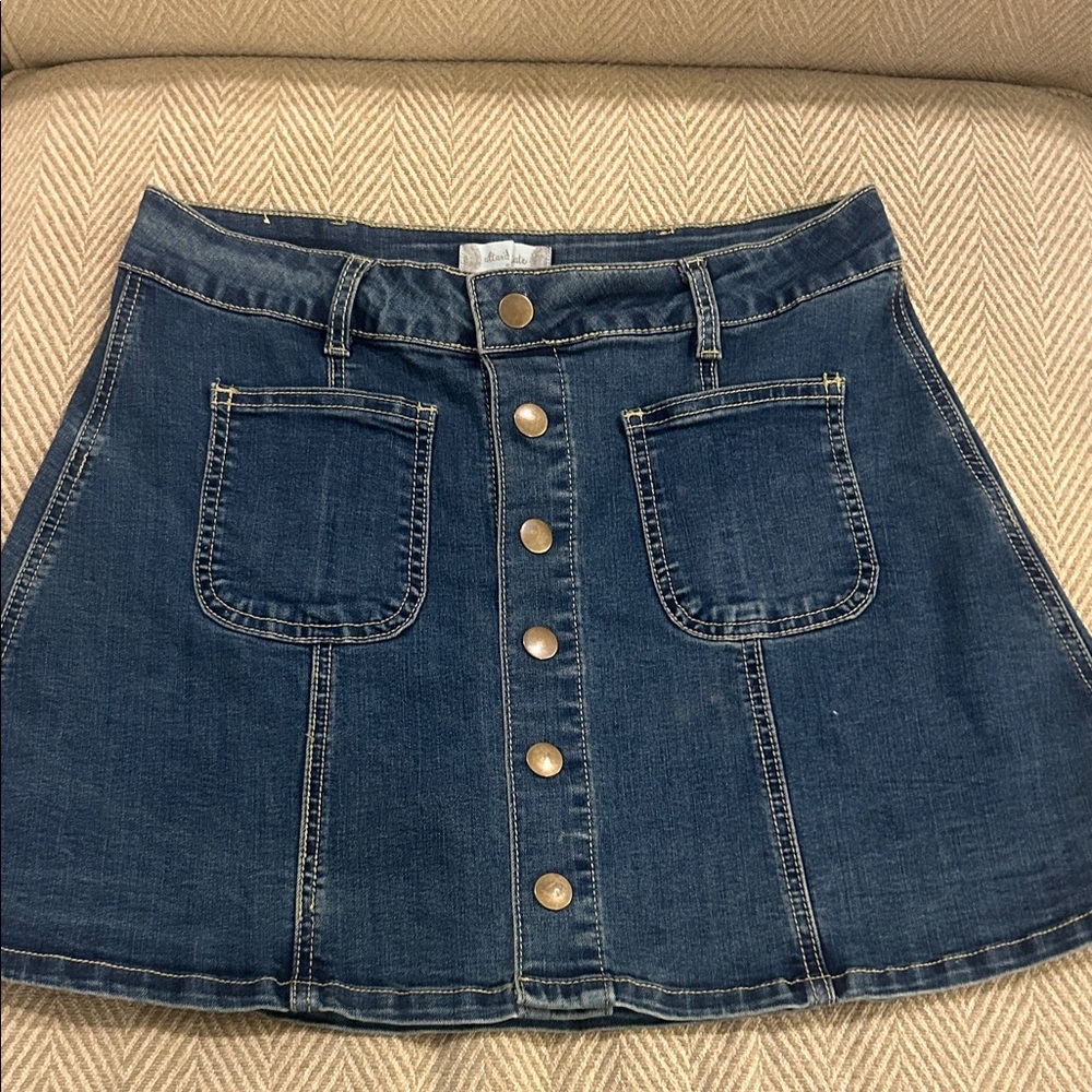 Altar'd State Dark Blue Denim Skirt